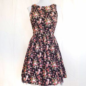 Vintage look Floral Cotton Sleeveless Summer Dress with Netting Edge Slip 9